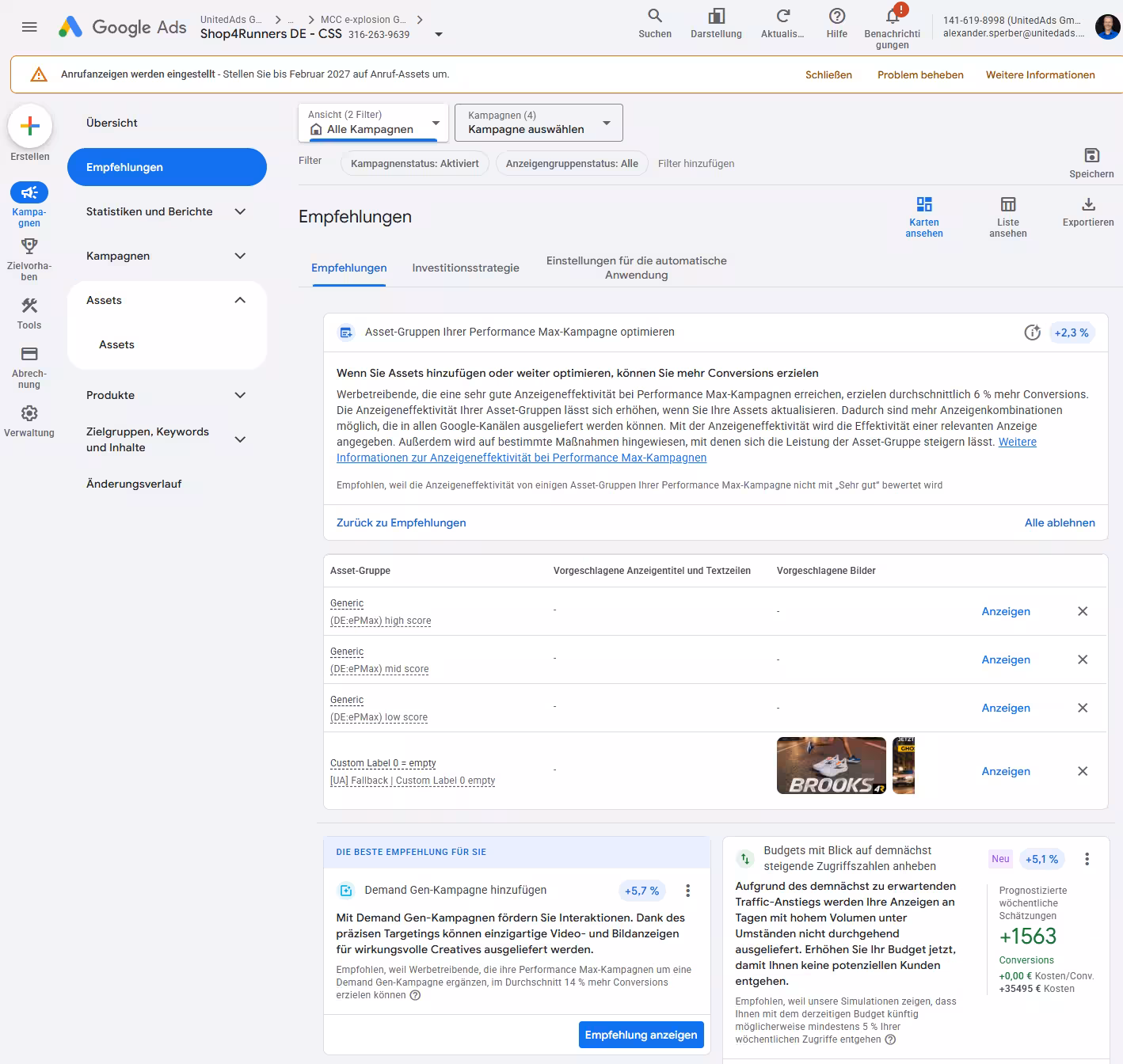 Assetgruppen Optimierung